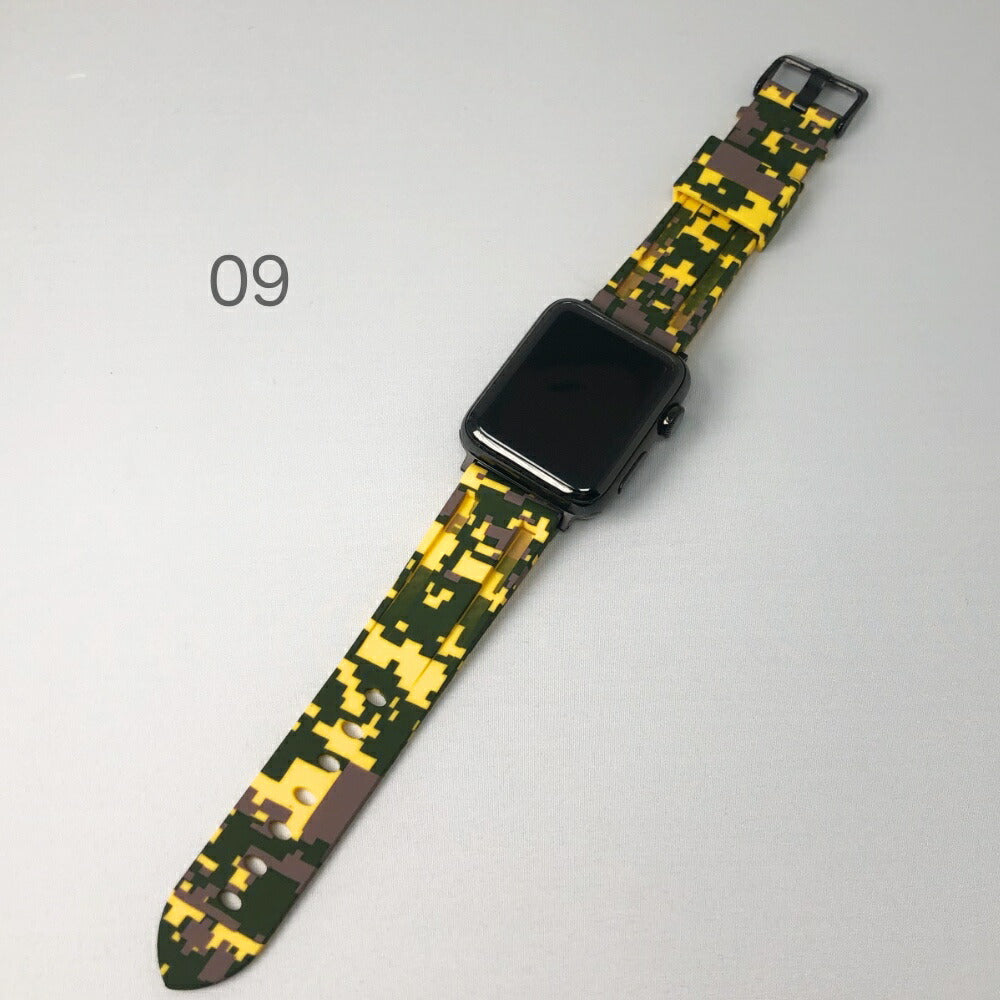 applewatch 38ｍｍ 40ｍｍ 41ｍｍ ベルト 迷彩 - 携帯電話