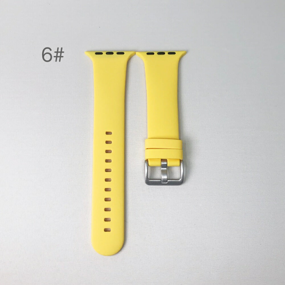 AppleWatchベルトカラフルシリコンバンドスポーツストラップスマート38mm40mm42mm44mmサラサラシリコン製アップルウォッチバンド交換ベルト時計バンドスマートウォッチ全6色かわいい韓国可愛い韓流