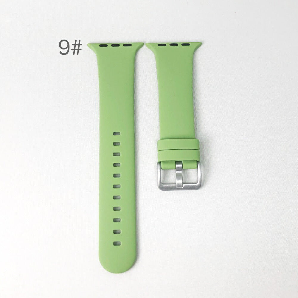 AppleWatchベルトカラフルシリコンバンドスポーツストラップスマート38mm40mm42mm44mmサラサラシリコン製アップルウォッチバンド交換ベルト時計バンドスマートウォッチ全6色かわいい韓国可愛い韓流