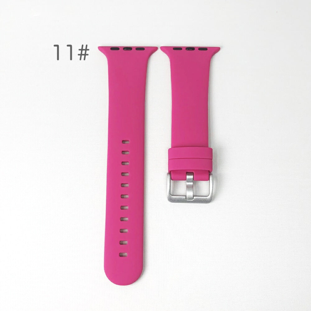 AppleWatchベルトカラフルシリコンバンド38mm40mm42mm44mmサラサラシリコン製アップルウォッチバンド交換ベルト時計バンド手触り気持ちいいサラッサラッシリコンスマートウォッチ全6色かわいい韓国可愛い韓流