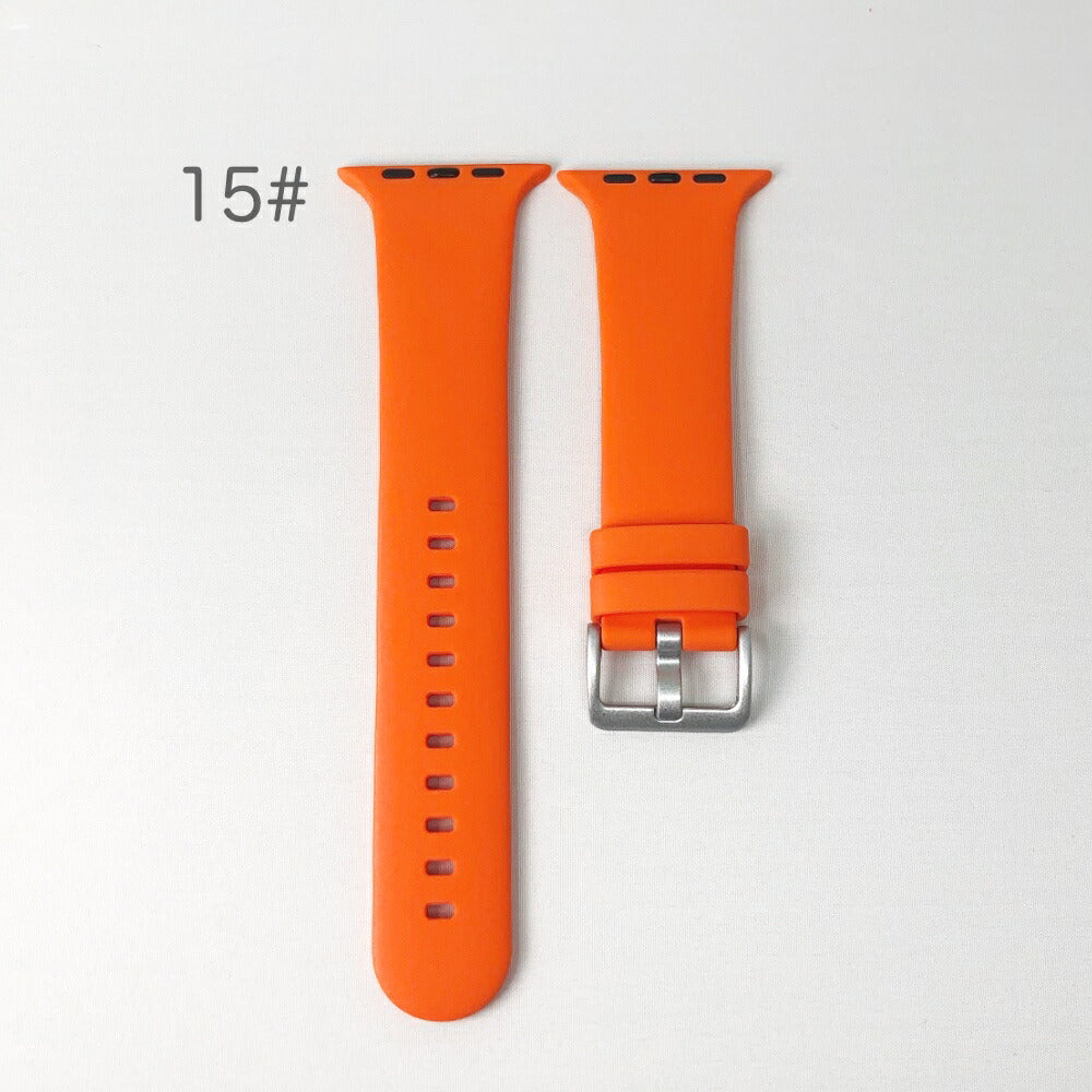 AppleWatchベルトカラフルシリコンバンド38mm40mm42mm44mmサラサラシリコン製アップルウォッチバンド交換ベルト薄い時計バンド軽い手触り気持ちいいサラッサラッシリコンスマートウォッチ全10色かわいい韓国可愛い韓流