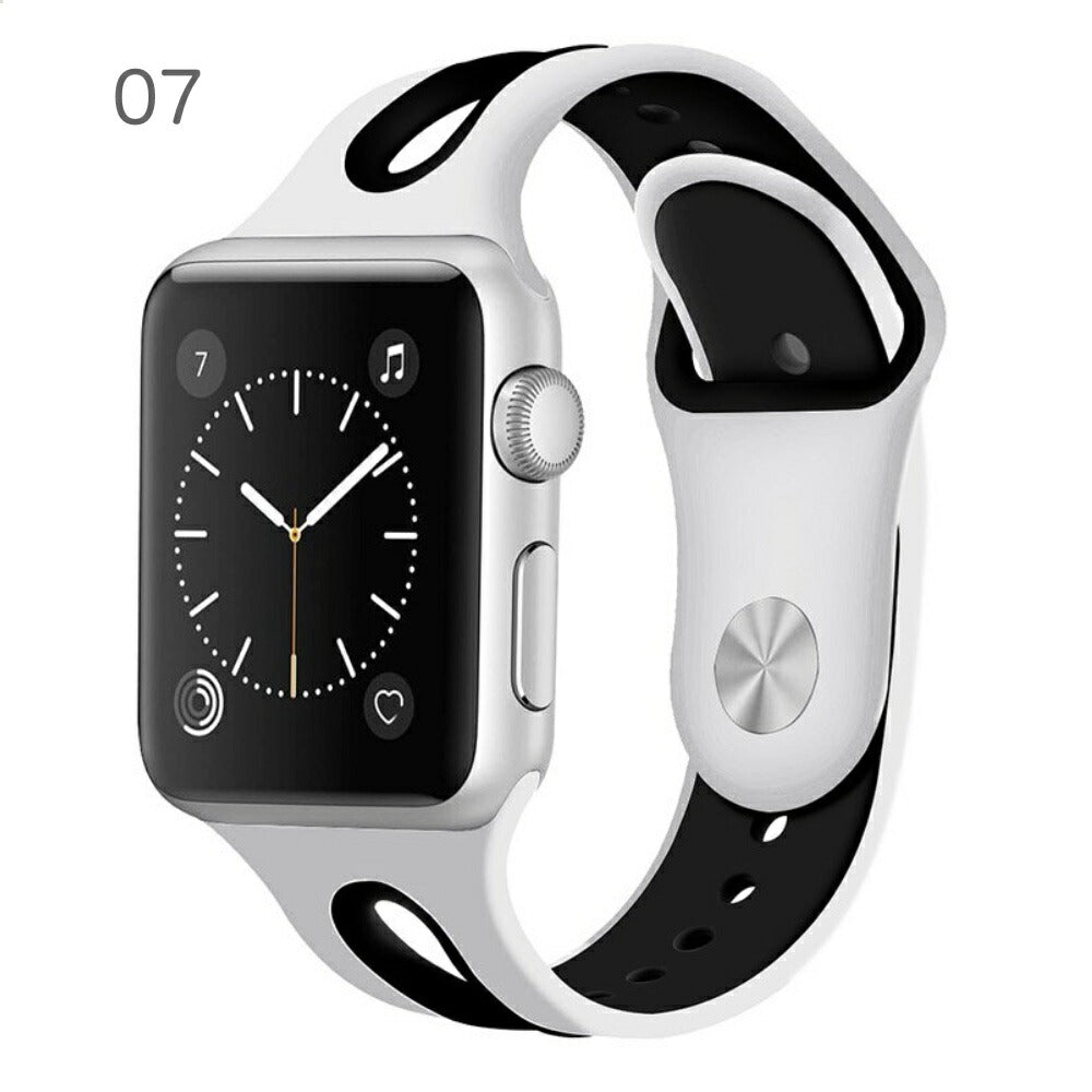 Apple Watch 各機種対応 ツートンでおしゃれ No.1~12 カラフルシリコン