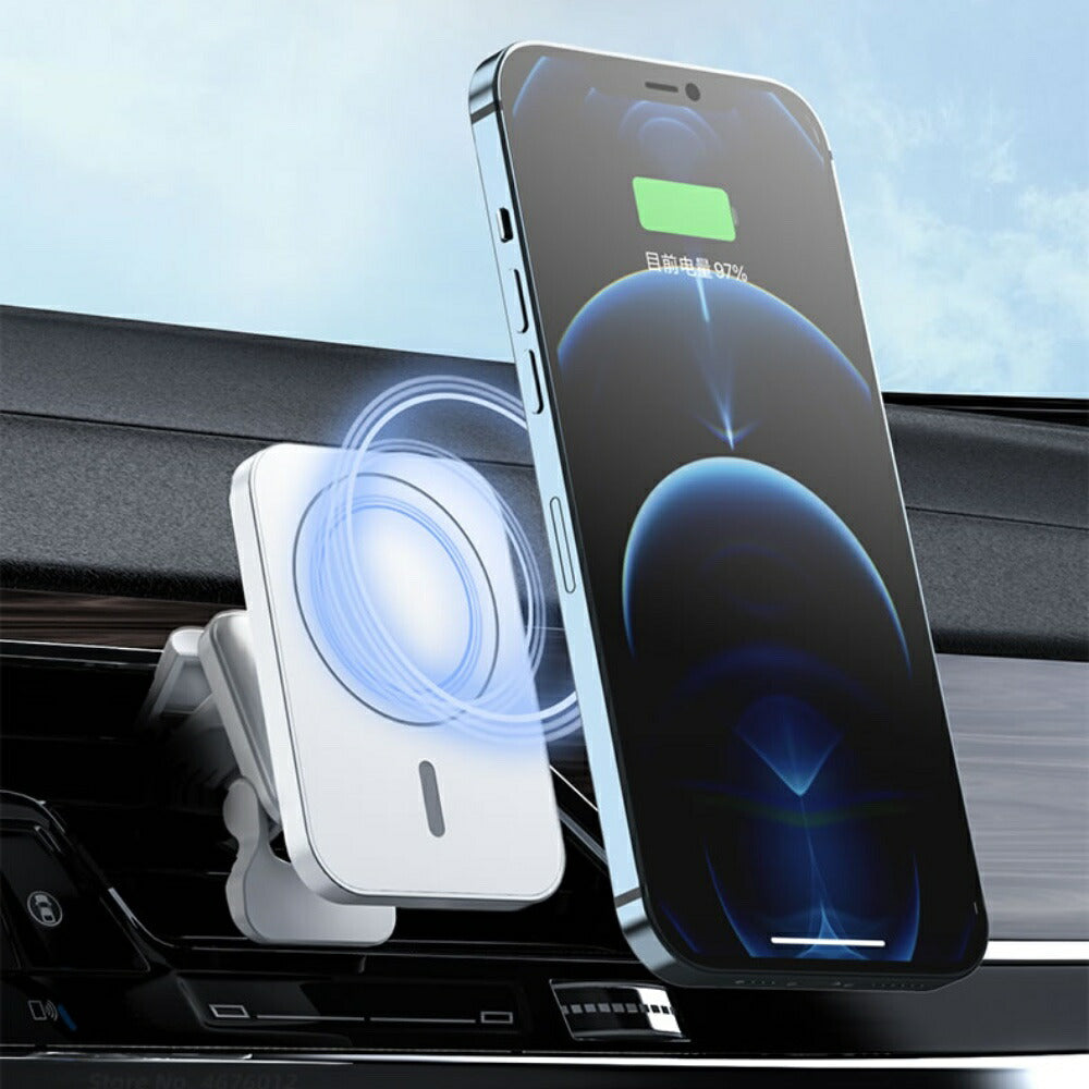 MagSafe対応クリップ式カーマウンター車載ホルダー強力磁石車載ホルダーマウントホルダー360度回転iPhone13ProMaxminiiPhone12マグセーフ