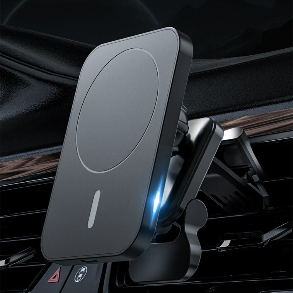MagSafe対応ワイヤレス充電器 カーマウンター 車載ホルダー 強力磁石 エアコン吹き出し口設置式 マウントホルダー 360度回転 カーマ – スマホ ケースショップ