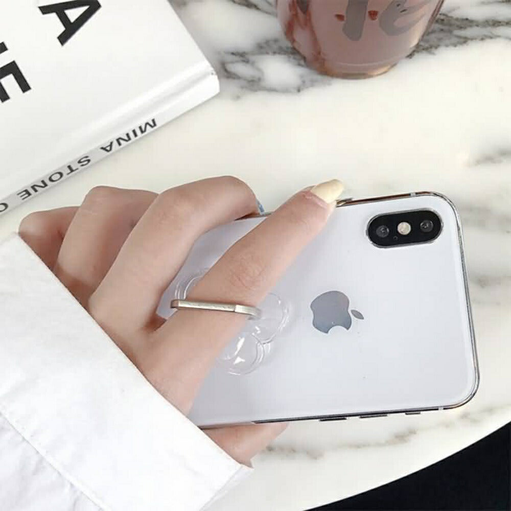 【透明スマホリングiPhone・スマホ対応】送料無料しっかり接着透明リングホルダースタンドとしても使用可能透明ケースと相性良しリングスタンド