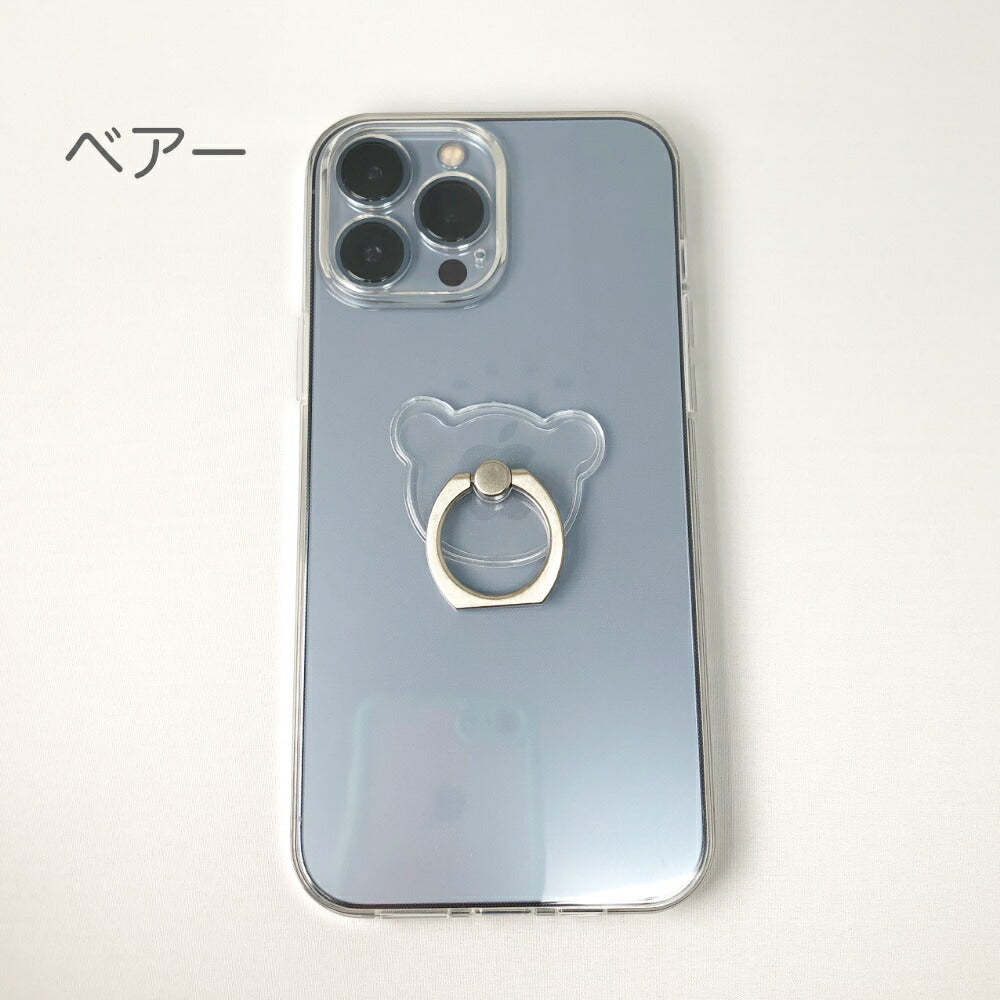 透明スマホリングiPhone・スマホ対応しっかり接着透明リングホルダースタンドとしても使用可能透明ケースと相性良しリングスタンド