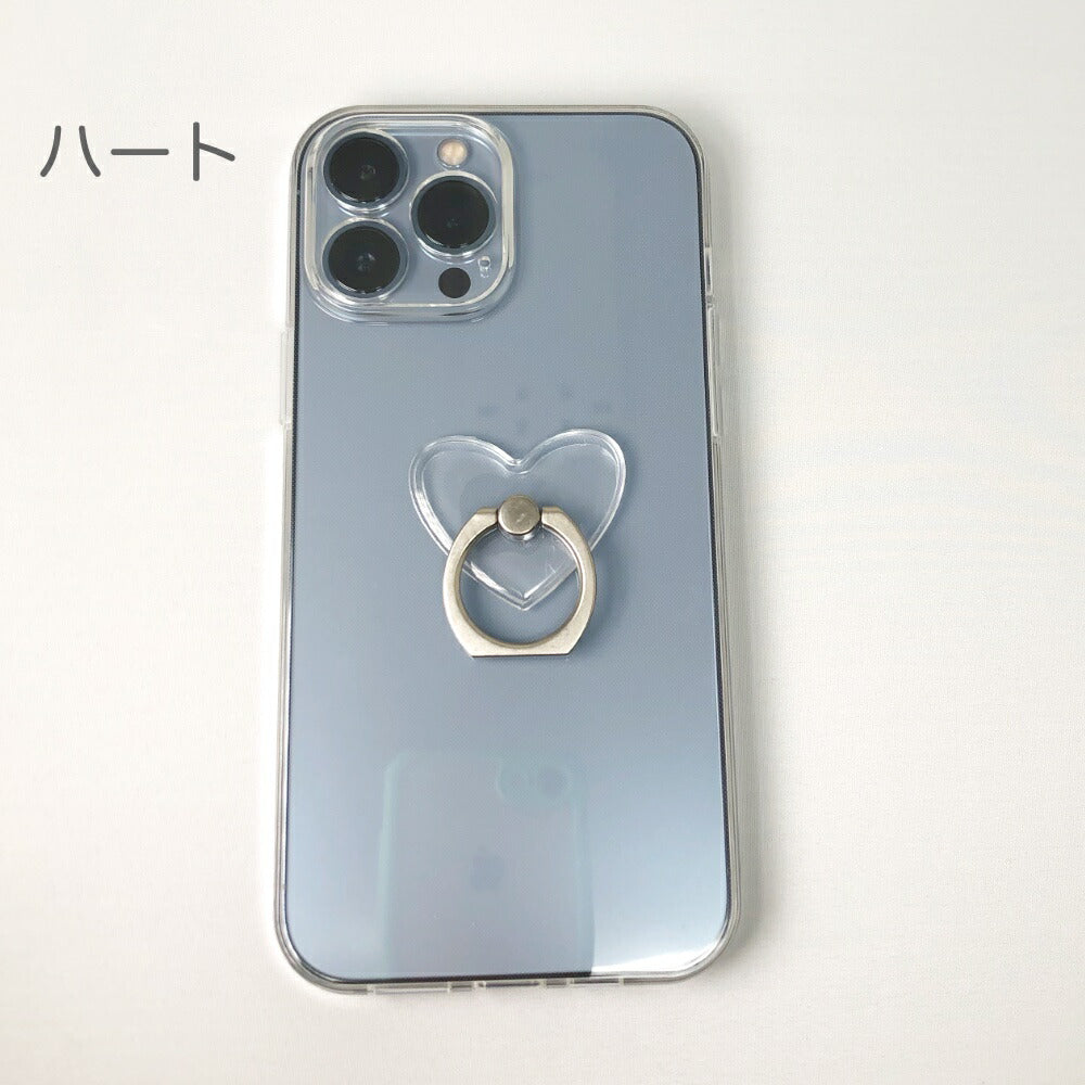 透明スマホリングiPhone・スマホ対応しっかり接着透明リングホルダースタンドとしても使用可能透明ケースと相性良しリングスタンド