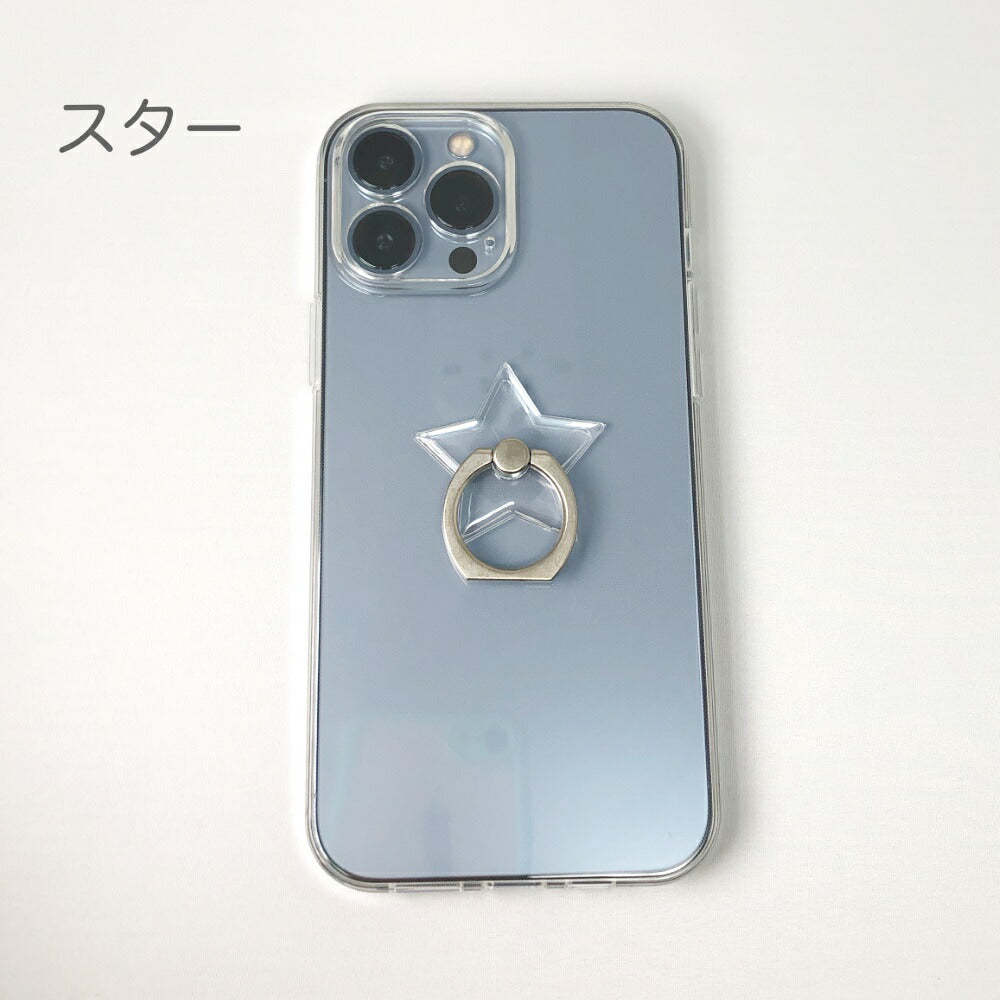透明スマホリングiPhone・スマホ対応しっかり接着透明リングホルダースタンドとしても使用可能透明ケースと相性良しリングスタンド