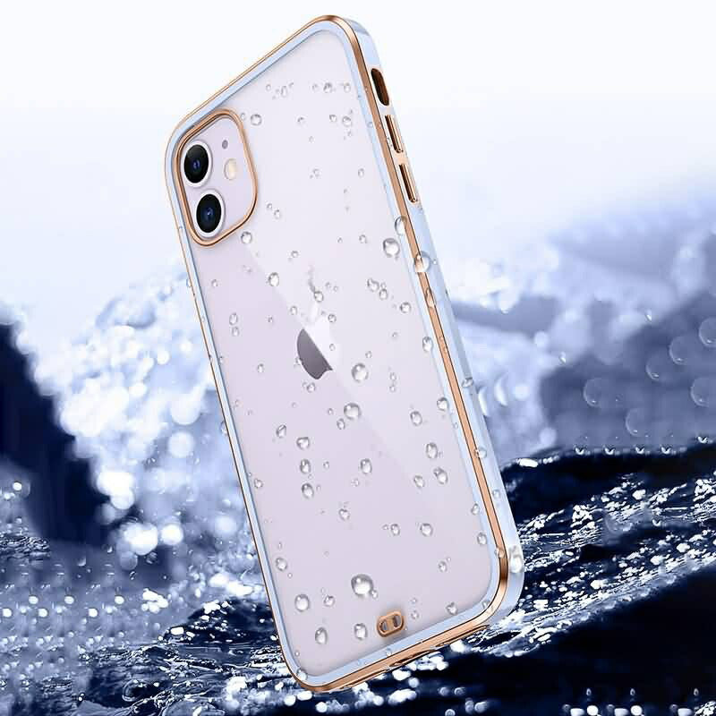 iPhone11・iPhoneSE2020対応フチがキラキラ定番透明TPUソフトケースクリアケースQi対応