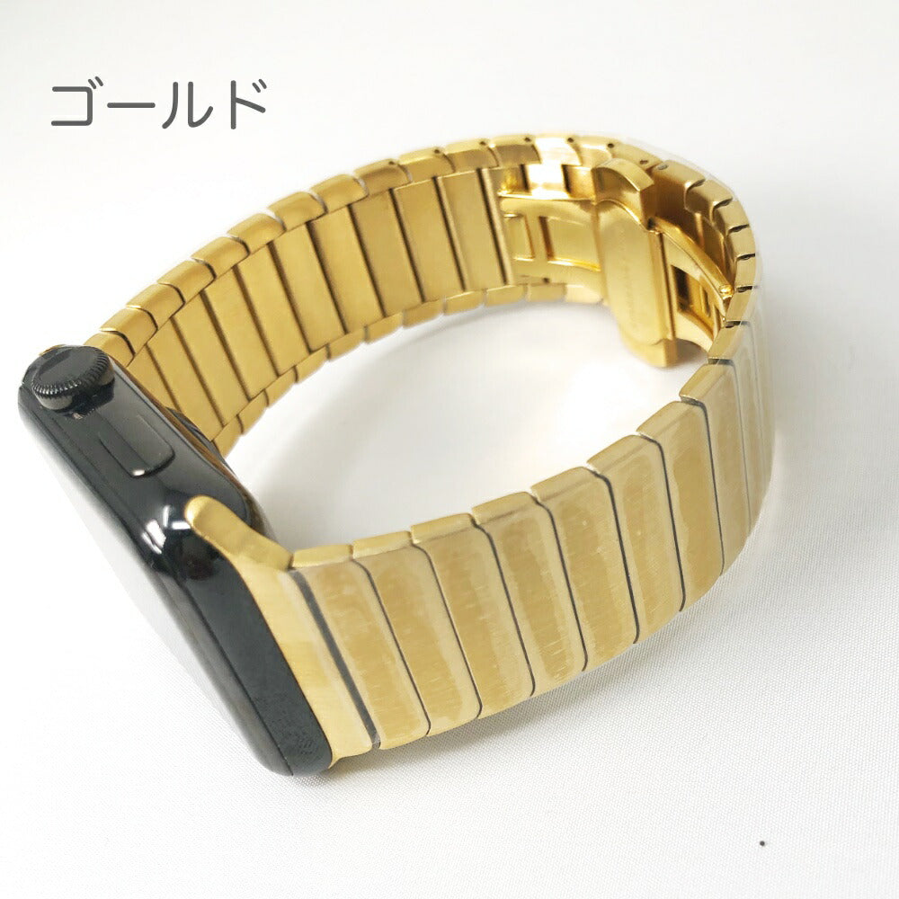 AppleWatch高級感を演出するステンレス製ベルト38mm40mm42mm44mmAppleWatch本体部分はTPUソフトケース取付簡単交換用バンドステンレス製アップルウォッチバンド高級感錆びないおしゃれかっこいい全4色