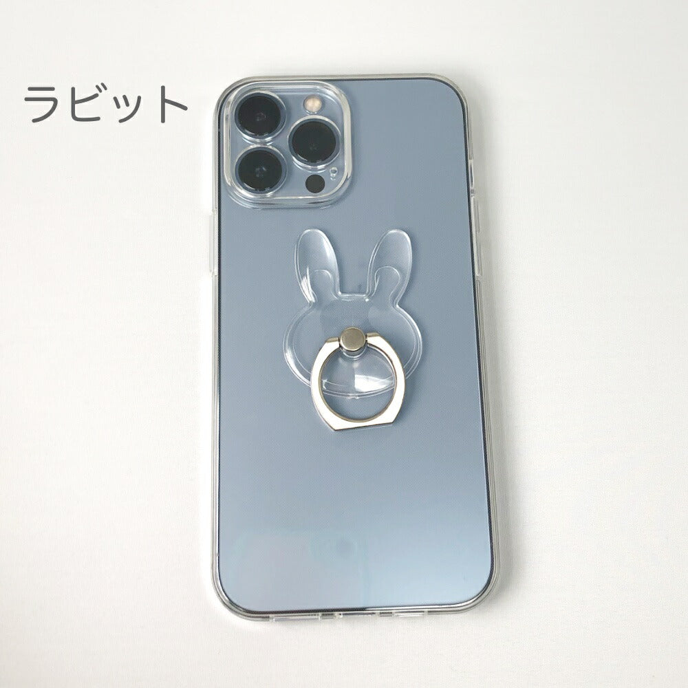 透明スマホリングiPhone・スマホ対応しっかり接着透明リングホルダースタンドとしても使用可能透明ケースと相性良しリングスタンド