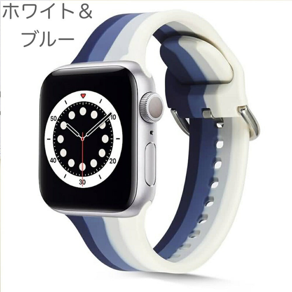 AppleWatchベルトカラフルシリコンバンドスポーツストラップスマート38mm40mm42mm44mmサラサラシリコン製アップルウォッチバンド交換ベルト時計バンドスマートウォッチ全6色かわいい韓国可愛い韓流