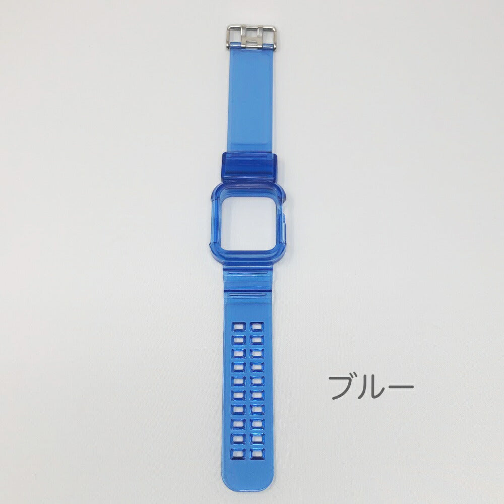 Apple Watch 42 44 45mm ケースカバー - ラバーベルト